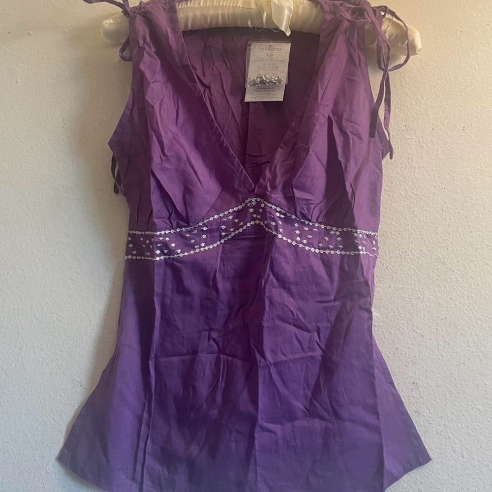 purple sequin top